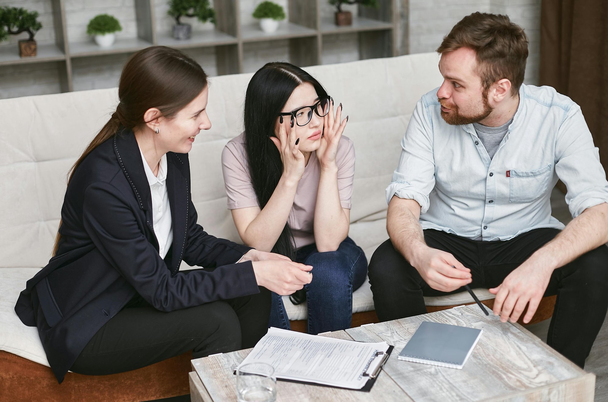 professional woman reviewing documents office